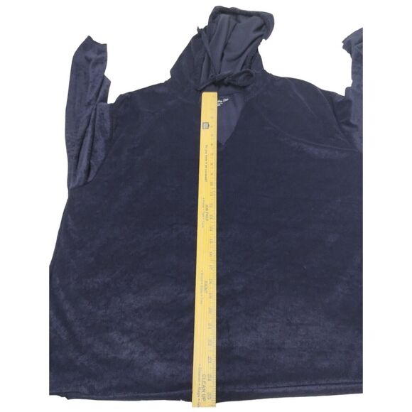 Rebellious One Women's Sweater Trendy Loop Terry Hoodie long sleeve Sz 2X Blue - Picture 6 of 9